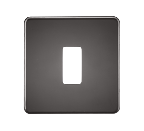 Screwless 1G Grid Faceplate - Black Nickel