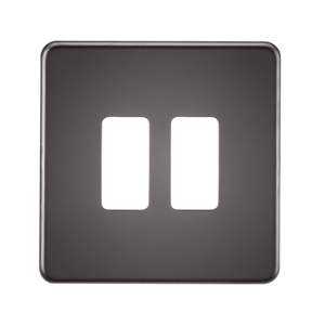Screwless 2G Grid Faceplate - Black Nickel