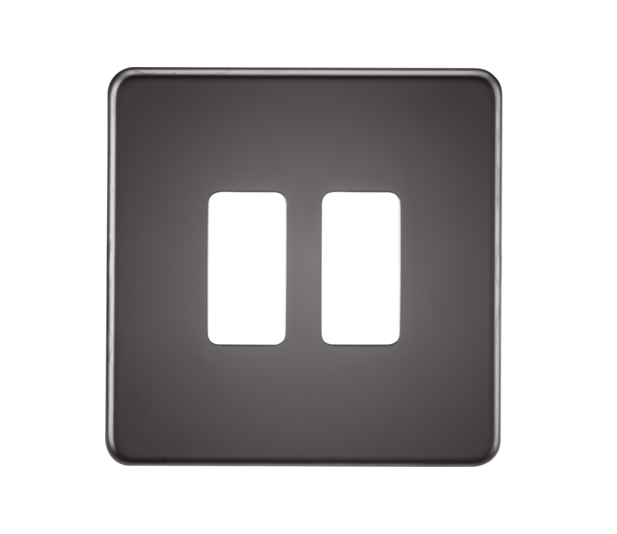 Screwless 2G Grid Faceplate - Black Nickel