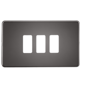 Screwless 3G Grid Faceplate - Black Nickel
