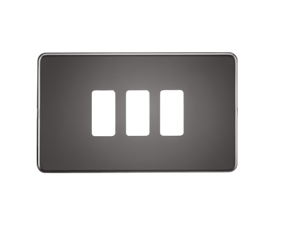 Screwless 3G Grid Faceplate - Black Nickel