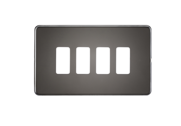 Screwless 4G Grid Faceplate - Black Nickel