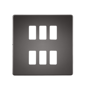 Screwless 6G Grid Faceplate - Black Nickel