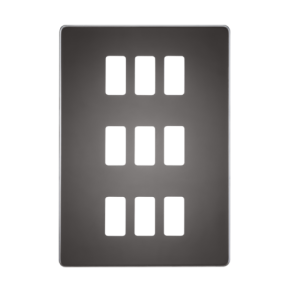 Screwless 9G Grid Faceplate - Black Nickel