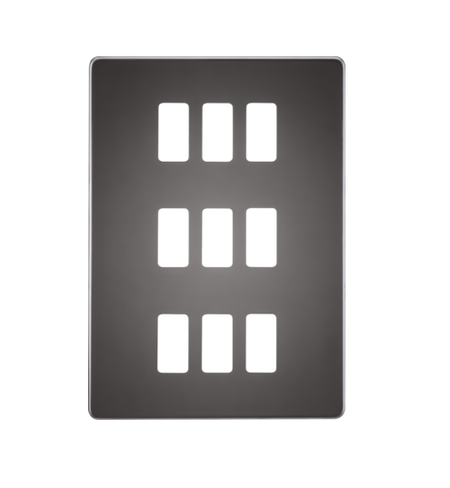 Screwless 9G Grid Faceplate - Black Nickel