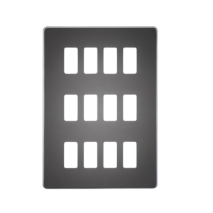 Screwless 12G Grid Faceplate - Black Nickel