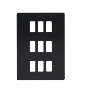 Screwless 9G Grid Faceplate - Matt Black