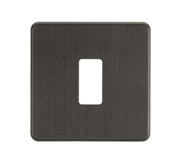 Screwless 1G Grid Faceplate - Smoked Bronze