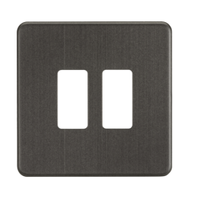 Screwless 2G Grid Faceplate - Smoked Bronze