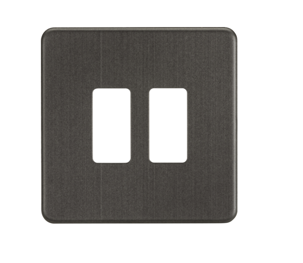 Screwless 2G Grid Faceplate - Smoked Bronze