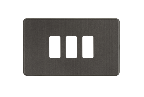 Screwless 3G Grid Faceplate - Smoked Bronze