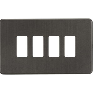 Screwless 4G Grid Faceplate - Smoked Bronze