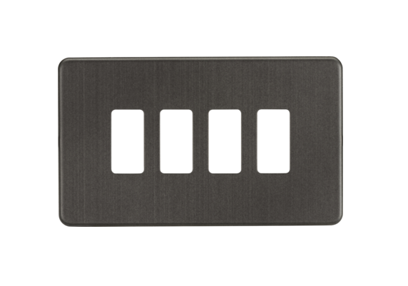 Screwless 4G Grid Faceplate - Smoked Bronze