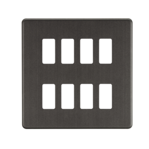 Screwless 8G Grid Faceplate - Smoked Bronze