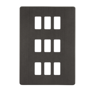 Screwless 9G Grid Faceplate - Smoked Bronze