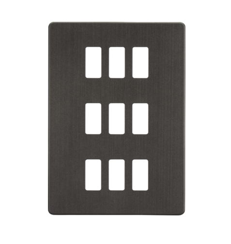 Screwless 9G Grid Faceplate - Smoked Bronze