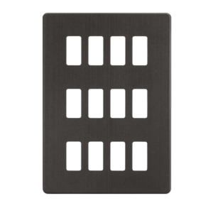 Screwless 12G Grid Faceplate - Smoked Bronze
