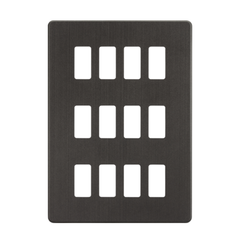 Screwless 12G Grid Faceplate - Smoked Bronze