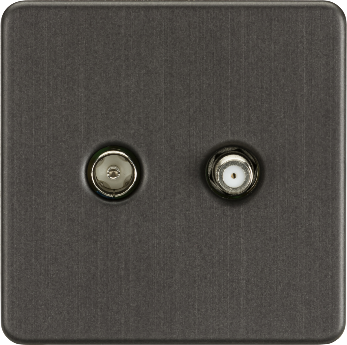 TV & SAT TV Outlet (Isolated) - Smoked Bronze