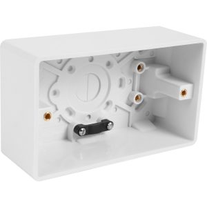 White Moulded Surface Box 2 Gang 47mm