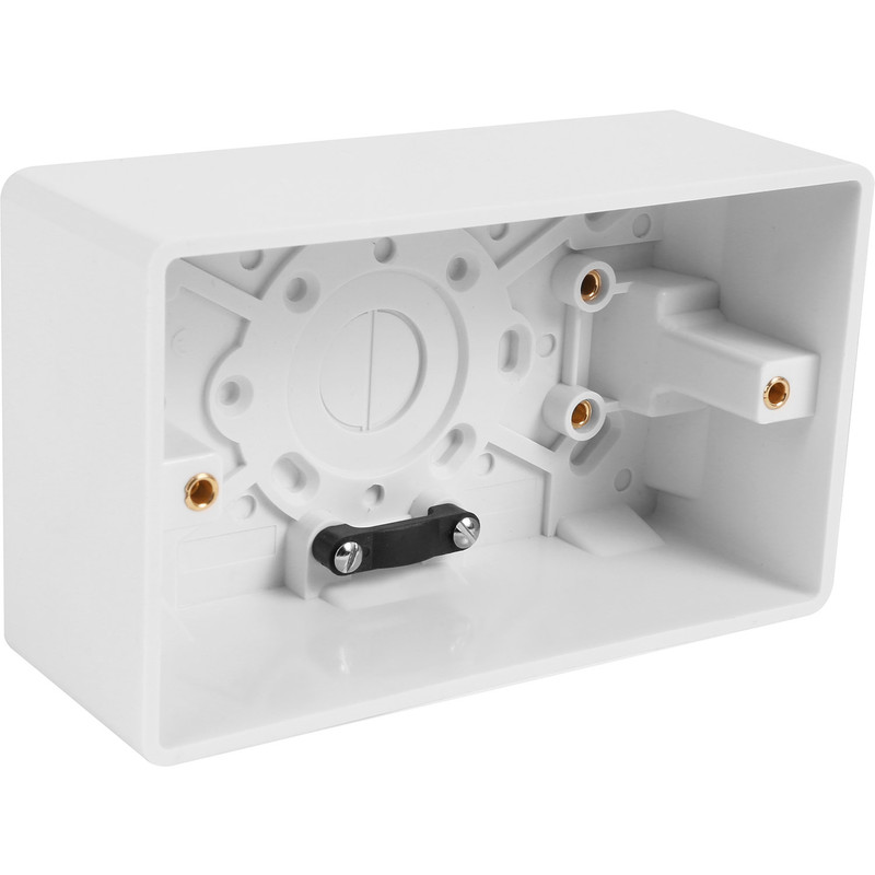 White Moulded Surface Box 2 Gang 47mm