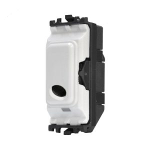 MK Electric K4886WHI 16A 1 Gang Flex Outlet White Grid Plus White (Cord Outlet)