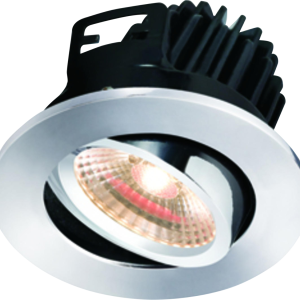 IP20 7W LED 3000K Warm White Tilt Downlight with Fixed Chrome Bezel