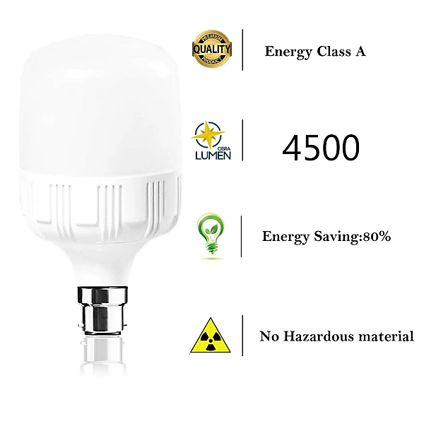 Brightex 50W High-Lumen LED Bulb, 4500 lm, B22 Bayonet , Cool White 7000 K, Non-Dimmable Energy-Saving