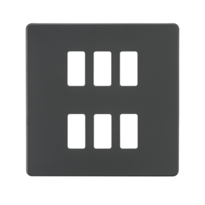 Screwless 6G Grid Faceplate - Anthracite