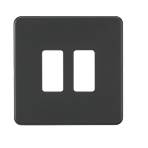 Screwless 2G Grid Faceplate - Anthracite