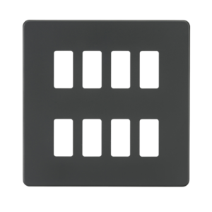 Screwless 8G Grid Faceplate - Anthracite