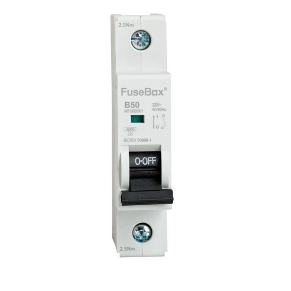FuseBox MT06B501 50A 6kA B-Curve 1 Pole MCB