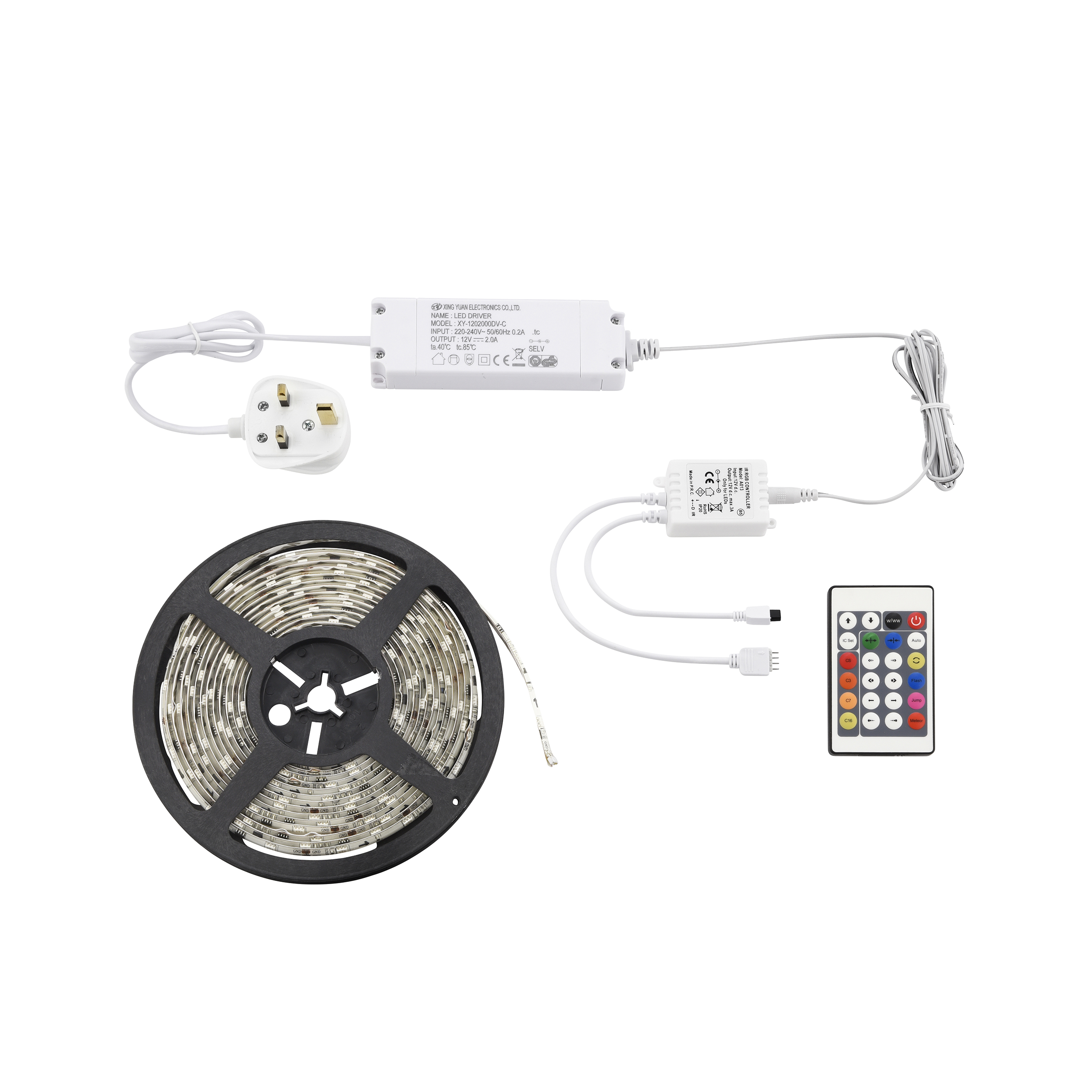 Aqualine 12V premium 5m RGB kit IP44 24W
