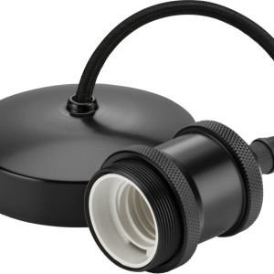 8271MB 6" E27 Vintage Pendant Set - Matt Black