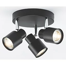 230V GU10 Triple Spotlight - Matt Black