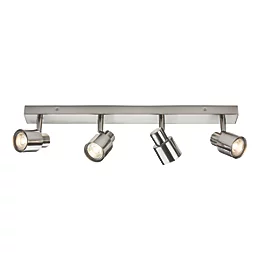 230V GU10 Quad Bar Spotlight - Brushed Chrome