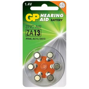 656.785UK GP Zinc Air Hearing Aid Batteries PR48 Orange 6 Pack