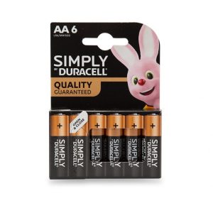 Simply Duracell Alkaline Batteries AA 6 Pack