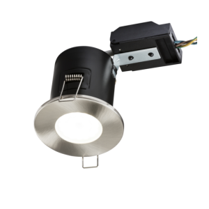 230V IP20 Fixed GU10 Fire-Rated Downlight- Brushed Chrome