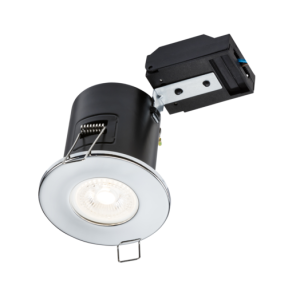 230V IP20 Fixed GU10 Fire-Rated Downlight - Chrome