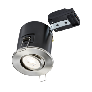 230V IP20 Tilt GU10 Fire-Rated Downlight - Brushed Chrome