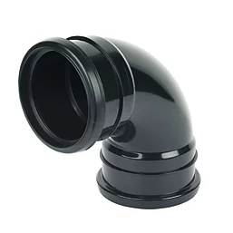 110mm Pushfit 92.5° Double Socket Bend Black