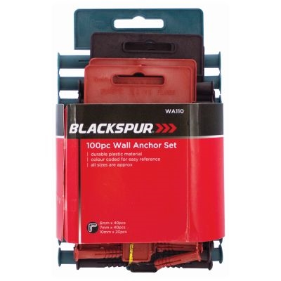 WA110 Blackspur 100pc Wall Anchor Set