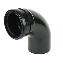 Push-Fit 92.5° Single Socket Bend Black 110mm