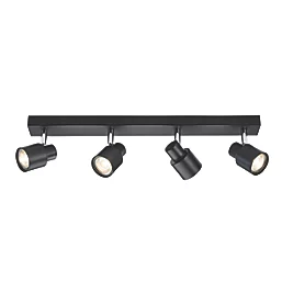 230V GU10 Quad Bar Spotlight - Matt Black