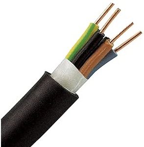 1.5mm² 4 Core NYY-J Cable – Black Cut To Length 1m