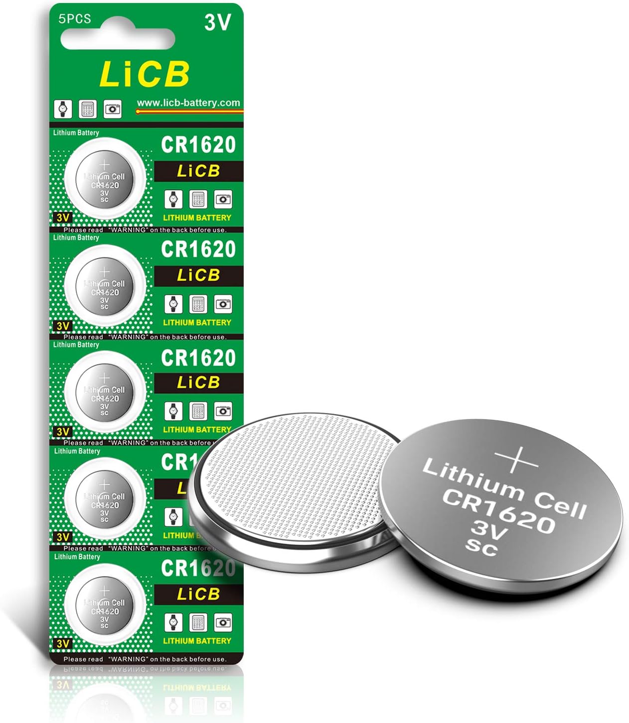 656.779UK Lithium Button Cells CR1620 5 Pack