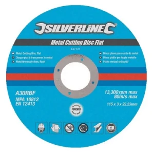 Silverline Angle Grinder Metal Cutting Discs 100 X 3 X16mm