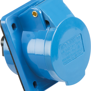 IN009 240V IP44 16A Angled Panel Mount Socket 2P+E
