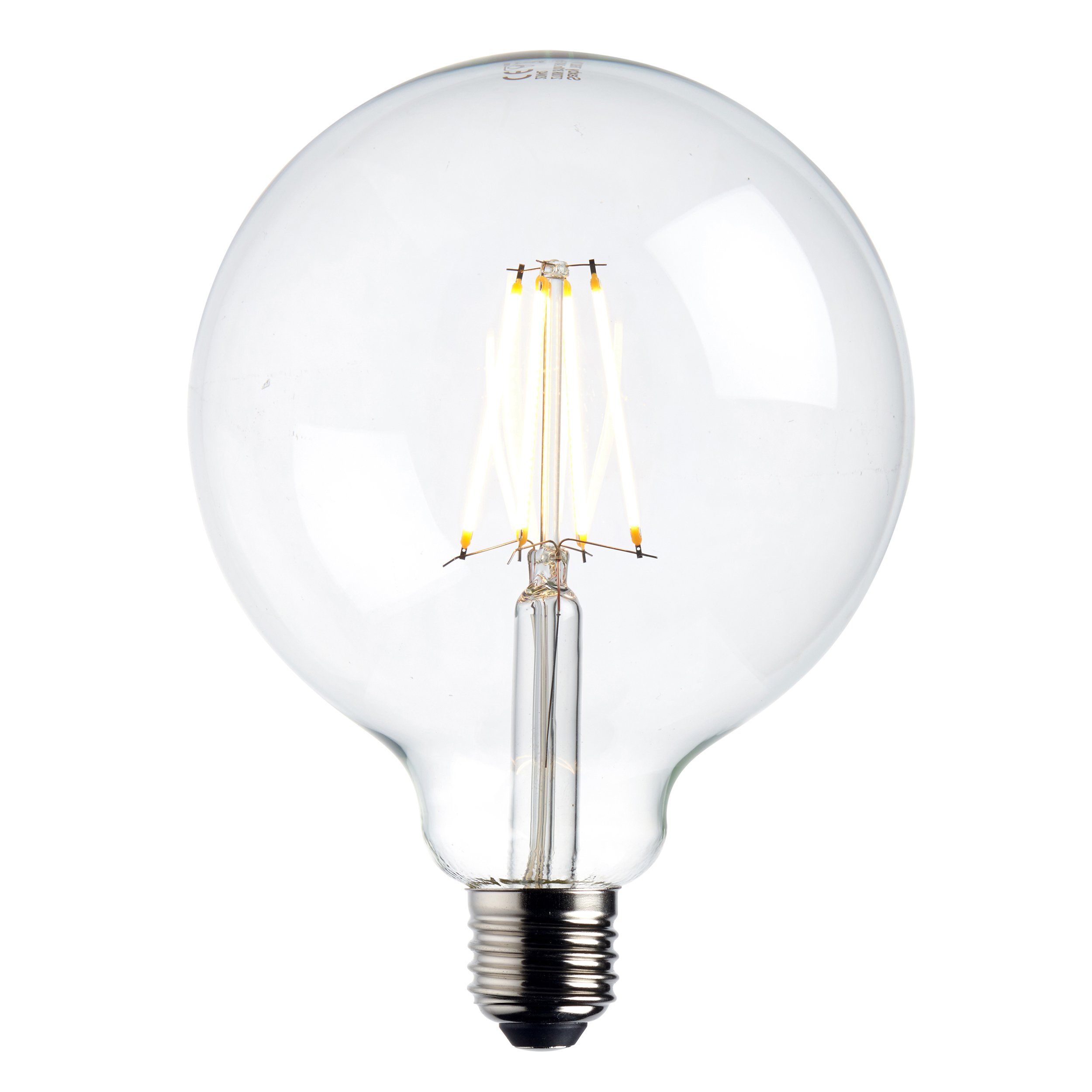 E27 LED filament globe dimmable 125mm 7W